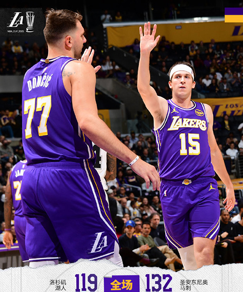 NBA杯-湖人119-132马刺无缘半决赛，东契奇35+8，卡斯尔30+10+6